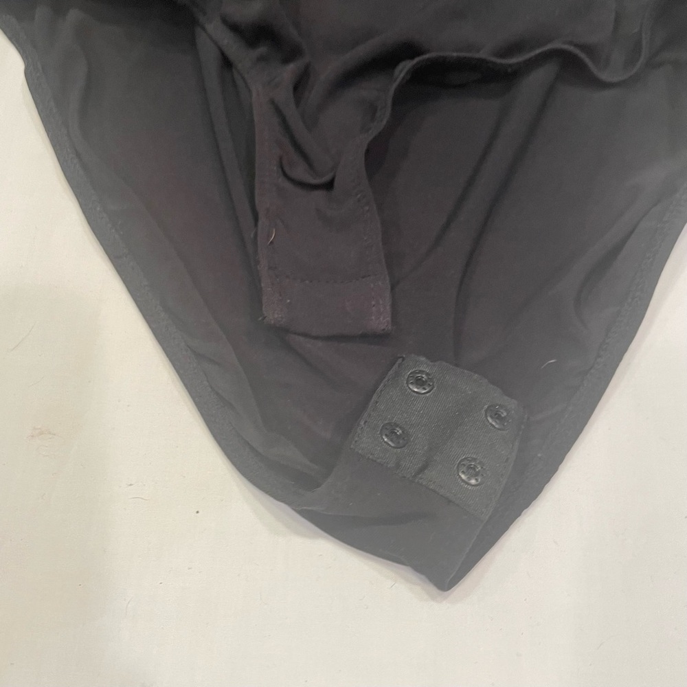Venus Black Button Down Hidden Button Bodysuit 10 - image 2